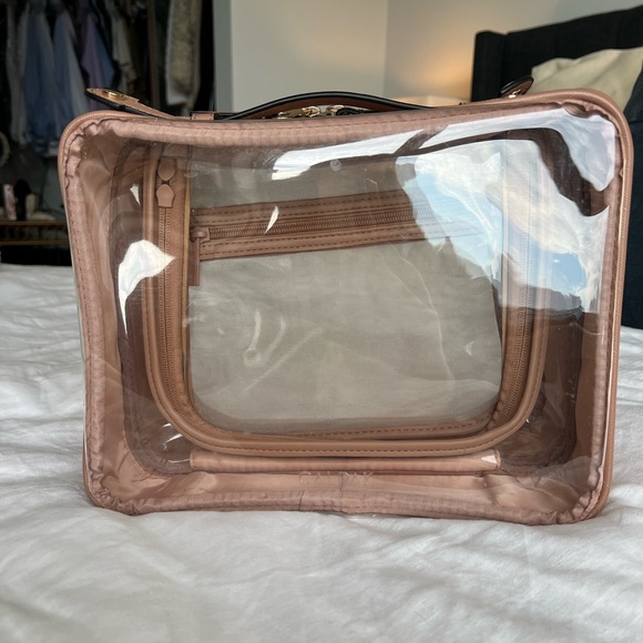 CALPAK Large Clear Cosmetics Case in Caramel - Picture 9 of 9